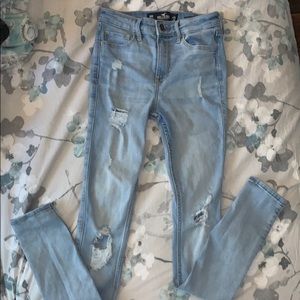 High rise super skinny ripped jeans